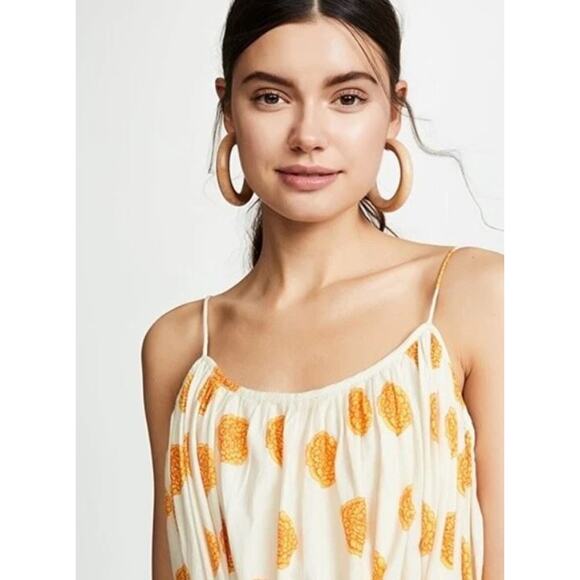 Rhode Resort Nalla Belted Floral Print Tiered Mini Dress Marigold Womens Size XS - Picture 6 of 9